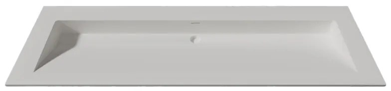 Lambini Designs Flora solid surface wastafel 140cm zonder kraangaten wit mat