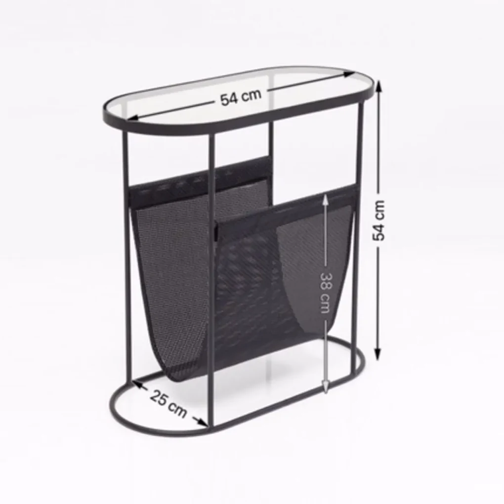 Kare Design Mesh Ovalen Bijzettafel Krantenbak - 54 X 25cm.