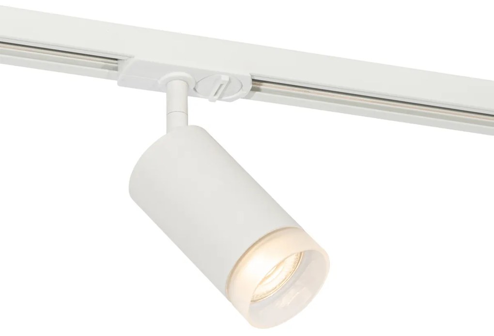 Moderne spot met witte ring voor railsysteem 1-fase GU10 50mm - Iconic Jeana