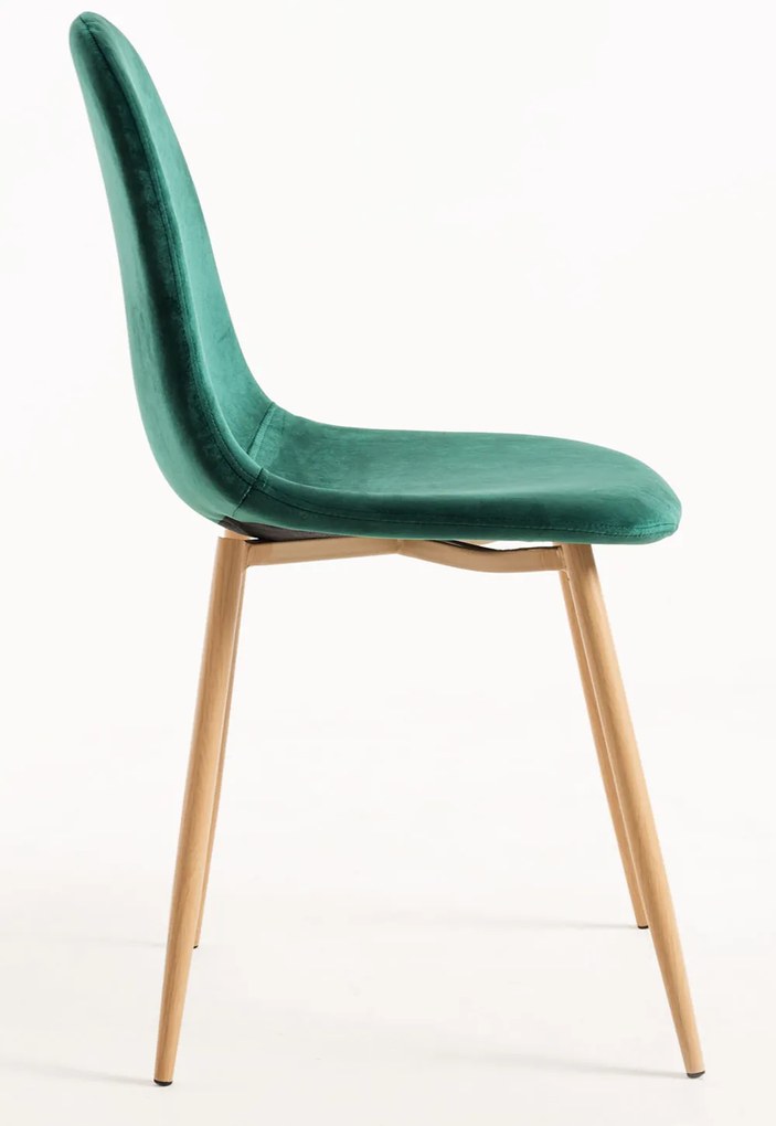 Set van 4 Teok Fluwelen Stoelen