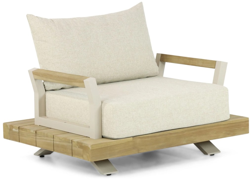 Tuinstoel Aluminium/teak Taupe-naturel-bruin Santika Supreme