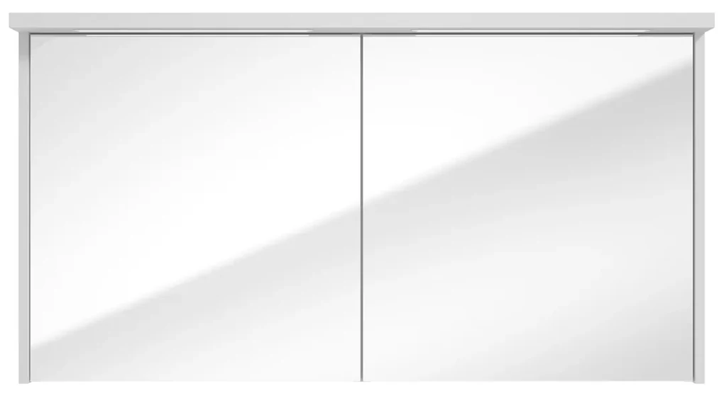 Fontana Grado spiegelkast met verlichting 117cm 2 deuren wit mat