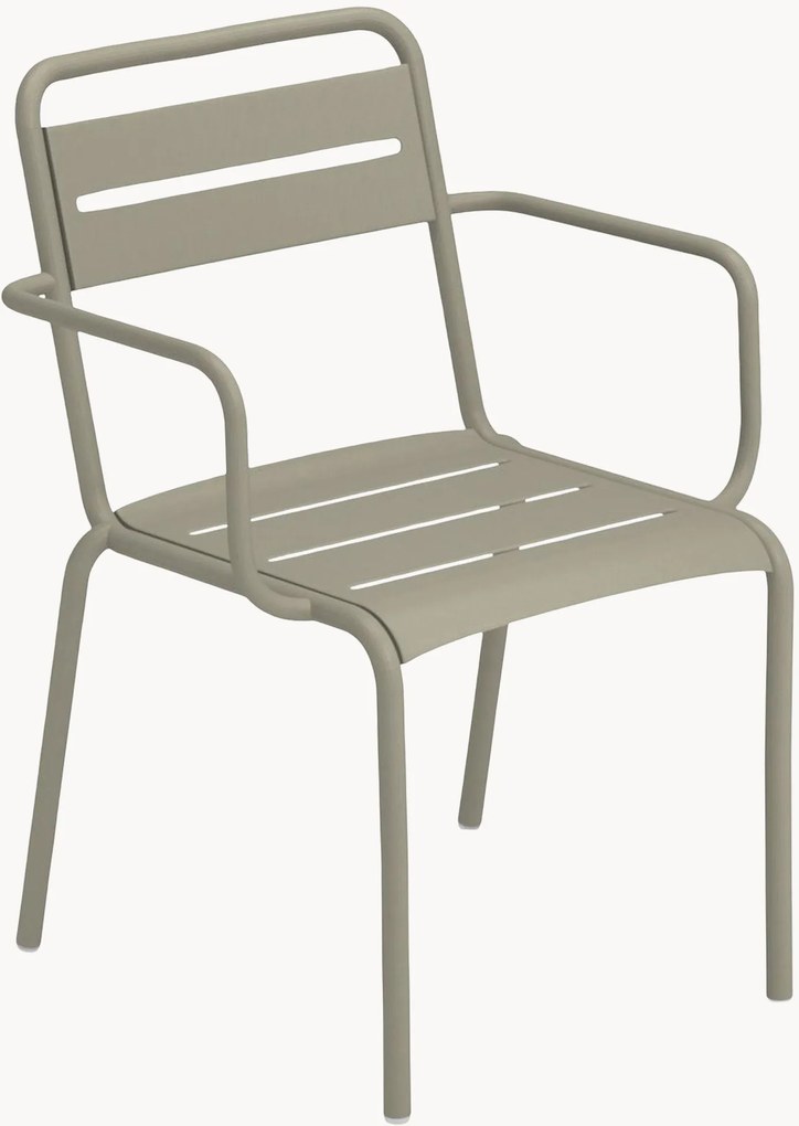 Stapelbare tuinstoelen Star met armleuningen, 2-delig