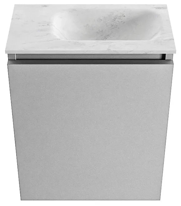 Mondiaz Ture DLux toiletmeubel 40cm plata met wastafel opalo rechts zonder kraangat