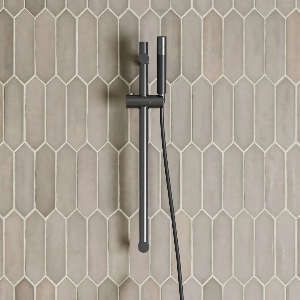 Saniclear Iron Pro glijstangset met staafhanddouche verouderd ijzer - gunmetal