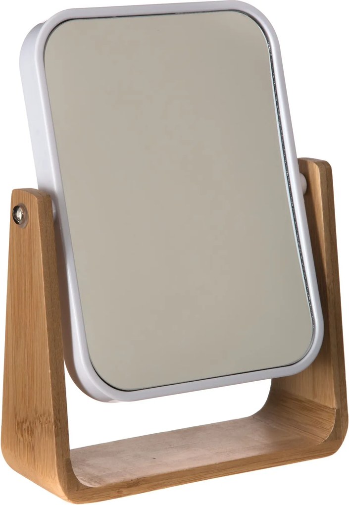 Natureo draaibare spiegel - 3x Vergroting - Kunststof en bamboe - 16 x 6 x 22 cm