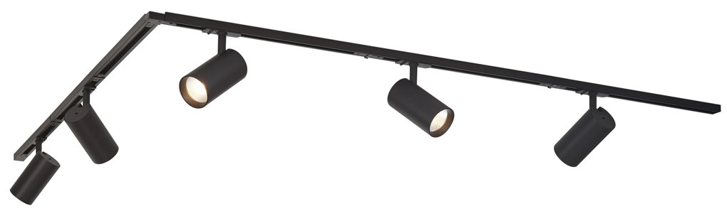 LED Modern railsysteem met 5 Spot / Opbouwspot / Plafondspots zwart 1-fase - Iconic Mark Modern rond Binnenverlichting Lamp