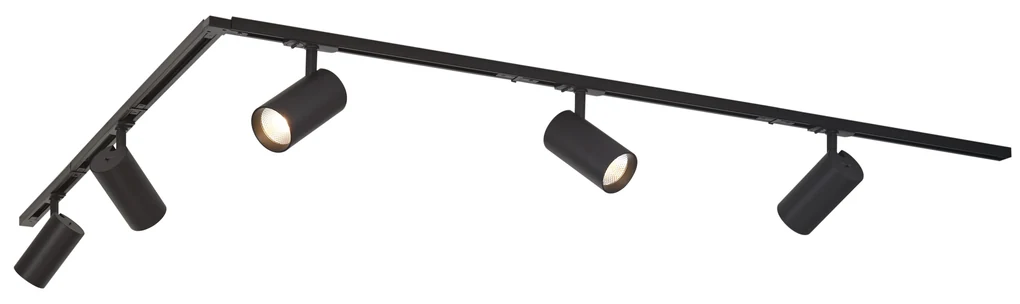 LED Modern railsysteem met 5 Spot / Opbouwspot / Plafondspots zwart 1 ...