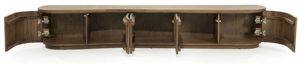 Eleonora Josh Eiken Tv-meubel Organische Vorm 240 Cm Bruin - 240x42x43cm.