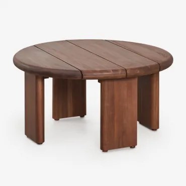 Ronde Tuinbijzettafel Ø70 Cm In Famara Acaciahout Acacia Bruin - Sklum