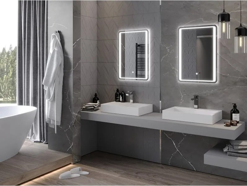 Mexen Zusa verlicht badkamer spiegel 50 x 70 cm, LED 6000K, antivermogen - 9808-050-070-611-00