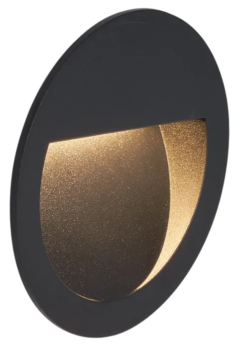 Moderne inbouw wandlamp zwart incl. LED IP65 - Gem