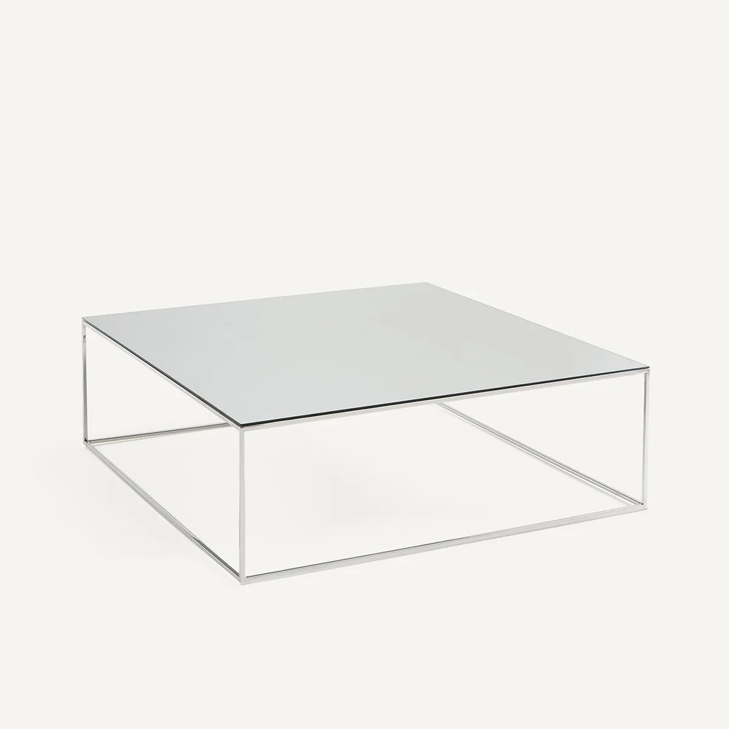 Salontafel met spiegel in verchroomd metaal, MAHAUT