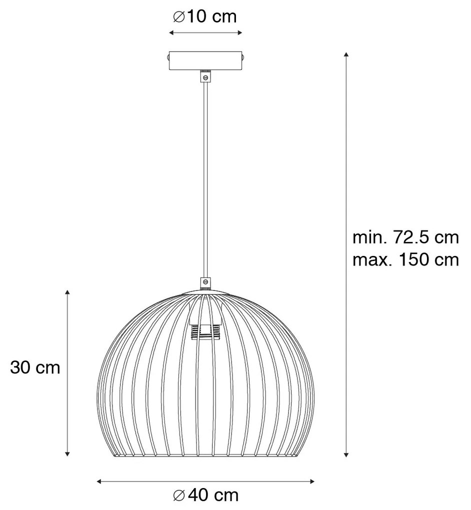 Moderne hanglamp zwart 40 cm - Koopa Modern E27 rond Binnenverlichting Lamp