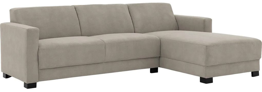 Goossens  My Style lichtgrijs, microvezel, 2,5-zits, stijlvol landelijk met chaise longue rechts