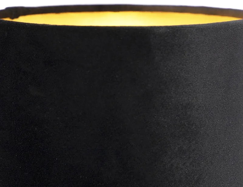 Smart wandlamp zwart met velours kap incl. Wifi A60 - Stacca