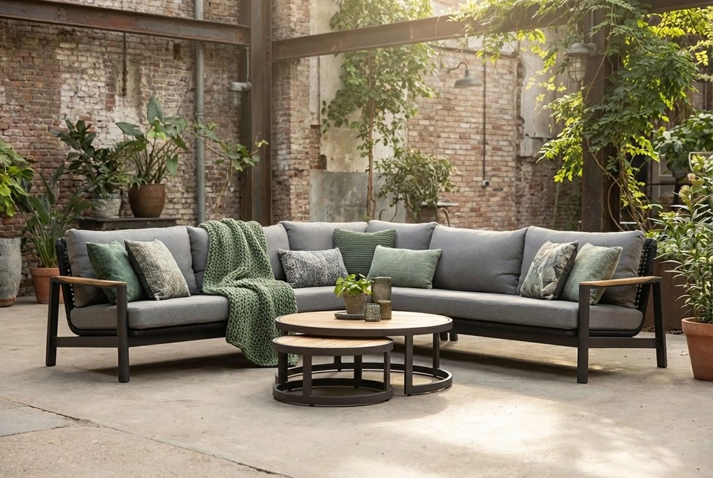 Hoek loungeset 5 personen Aluminium/Rope Grijs  Coco Ralph/Westfield