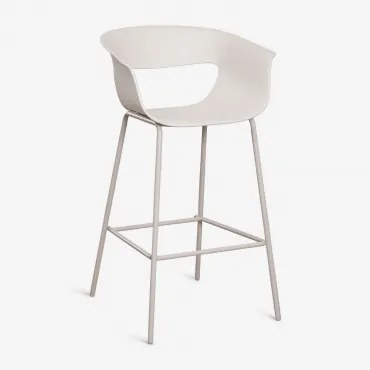 Set Van 2 Hoge Tuinkrukken Van Polypropyleen En Staal Alanys ↑75 Cm & Steen Wit - Sklum