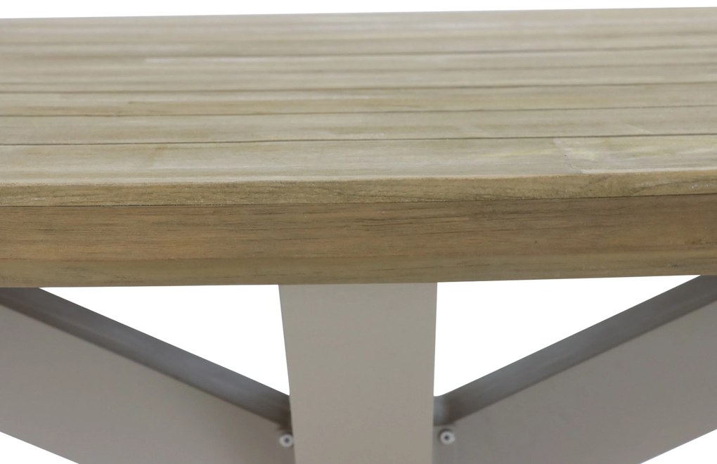 Dining Tuintafel ovaal 280 x 130 cm Aluminium/Teak Taupe Santika Diogo