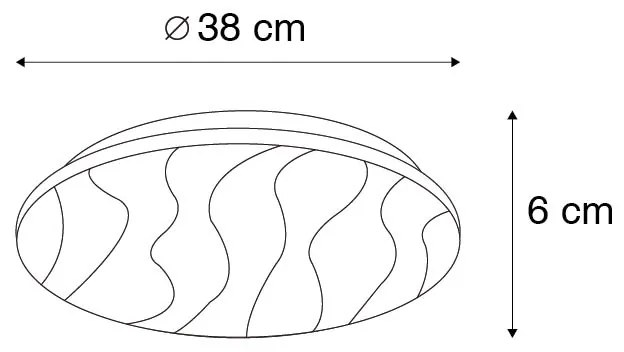 Plafondlamp wit 38 cm incl. LED met afstandsbediening - Damla
