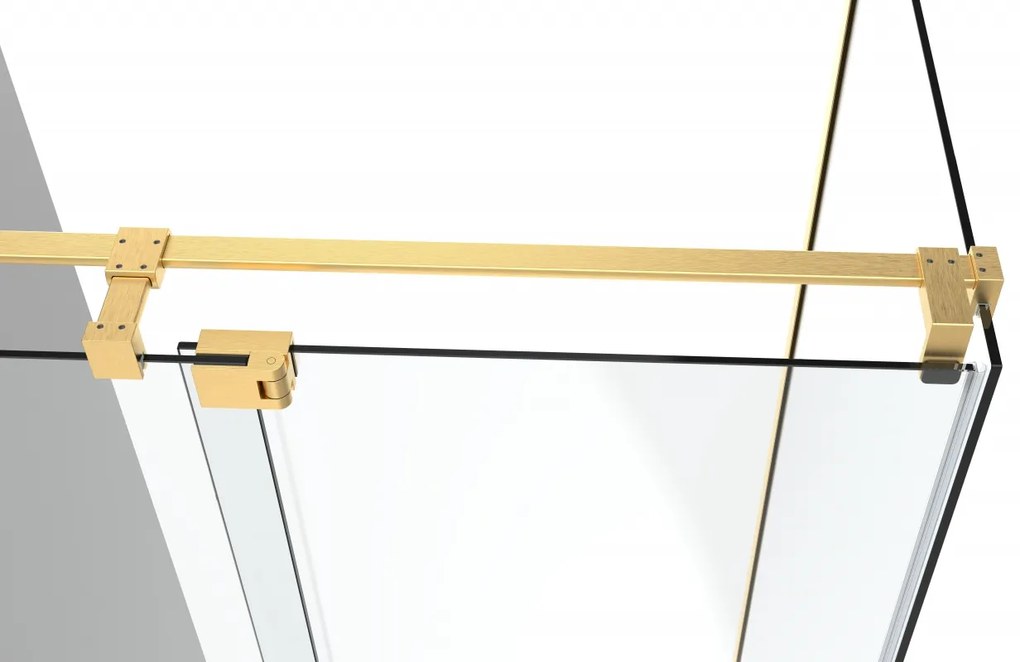 Van Rijn ST08 hoekcabine met draaideur helder glas 110x80cm messing