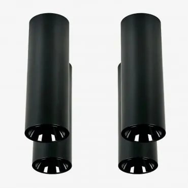 Pack Van 4 Ronde Led-opbouwplafondlampen Ø5,7 Cm Voor Buiten In Aluminium Luisiana Warm Wit 2700k & Zwart & 6 W & 38º - Sklum