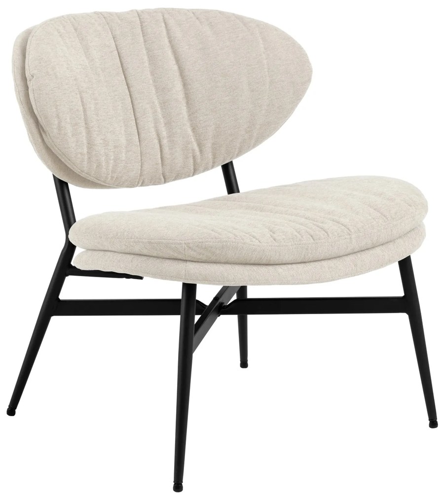 SOPHIA Beige (stof Apia 453)/zwart onderstel - RELAXFAUTEUIL STOEL VOOR DE WOONKAMER/HET KANTOOR MET BEKLEDING