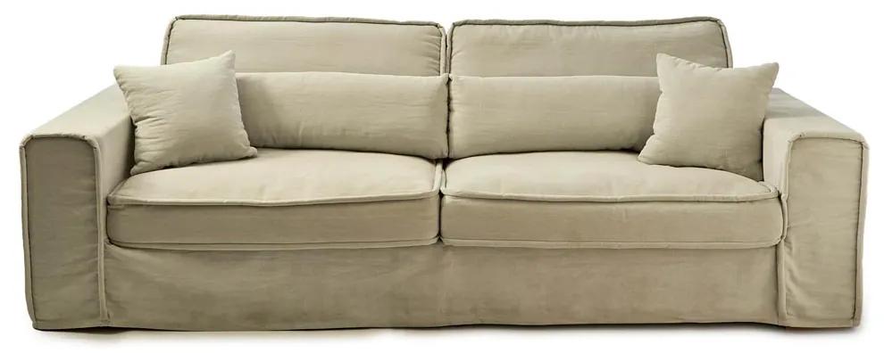 Rivièra Maison - Metropolis Sofa 3,5 seater, washed cotton, ash grey - Kleur: grijs
