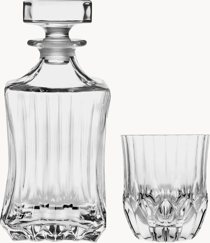 Kristallen karaf en whisky glazen Adagio, 7-delig