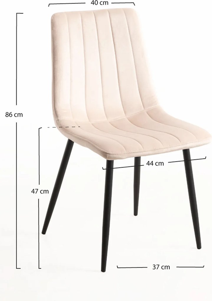 Set 4 Liny Fluwelen Stoelen