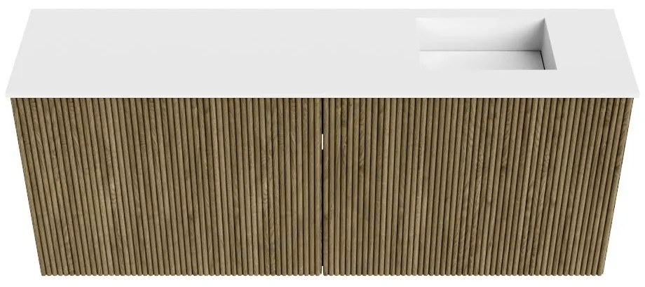 Mondiaz Joya 100cm toiletmeubel dusk met wastafel faye rechts zonder kraangat talc