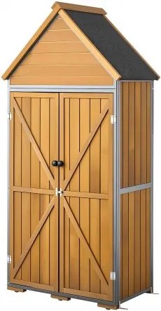 VEVOR Houten Tuinschuur, Gereedschapsschuur met Afsluitbare Deuren, Tuinschuur met Planken &amp; Vloer, Gereedschapsschuur, Tuingereedschapsschuur, Gereedschapskast voor Terras, Tuin/Gazon, 76x43x171 cm