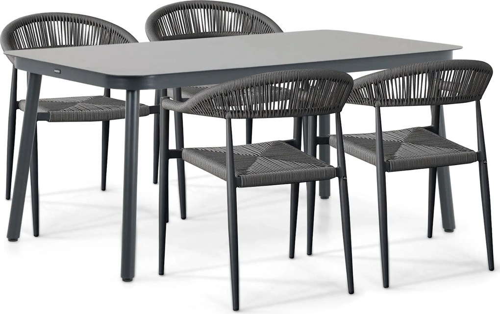 Tuinset 4 personen 160 cm Rope Grijs De Laan Projects