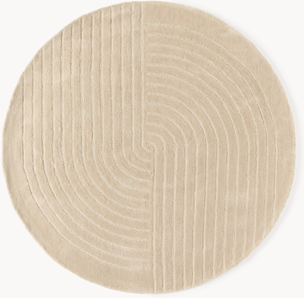 Rond handgetuft wollen vloerkleed Mason