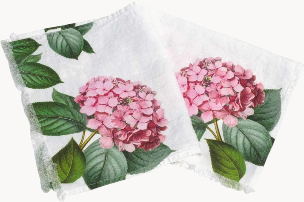 Linnen gastendoekjes Hydrangea, 2-delig