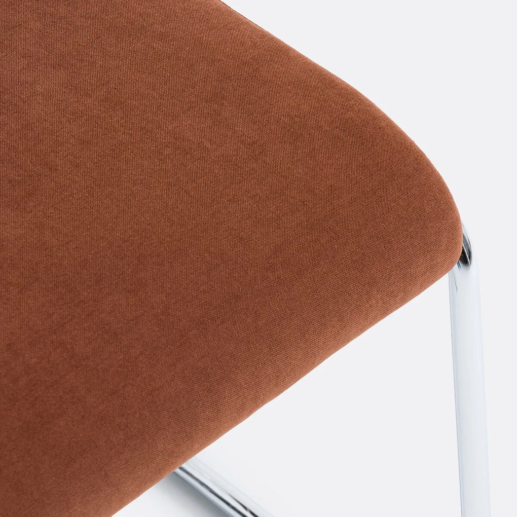 Set van 2 stoelen van chroom en stof Celestina