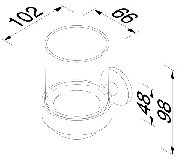 Geesa Nemox glashouder met glas zwart metaal geborsteld