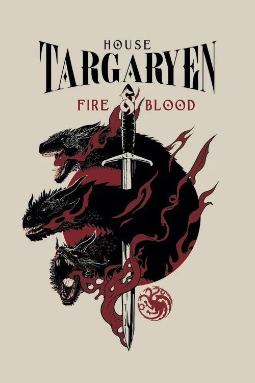 Kunstafdruk Il trono di spade - House Targaryen