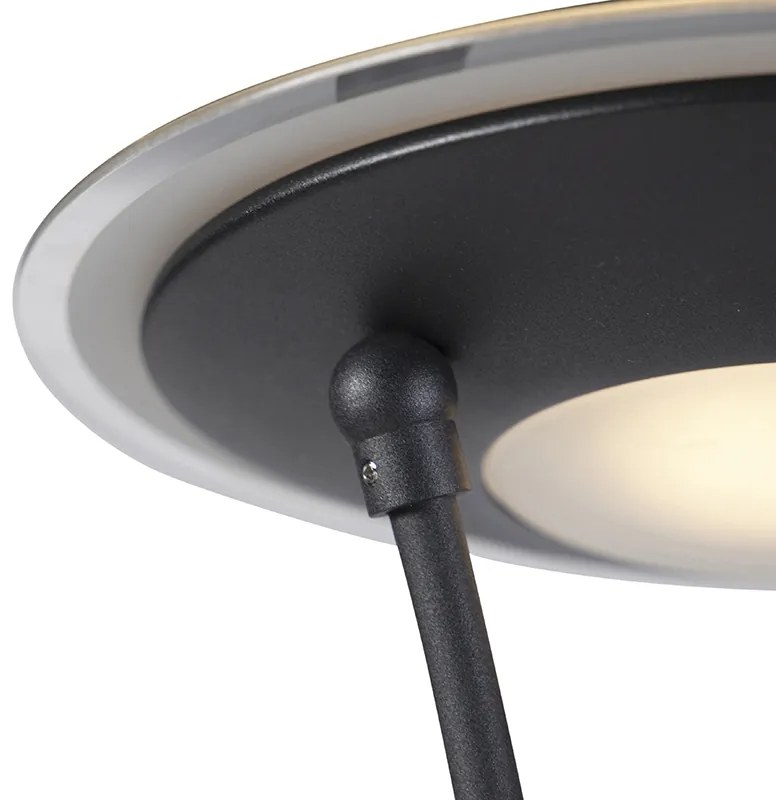Vloerlamp zwart met leesarm incl. LED en USB-poort - Sevilla