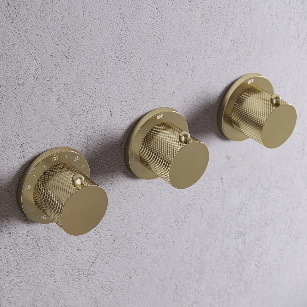 Saniclear Plus Curved Pro inbouw badkraan met 20cm uitloop geborsteld messing - mat goud