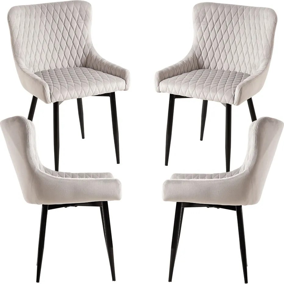 Set van 4 Sanda Fluwelen Stoelen