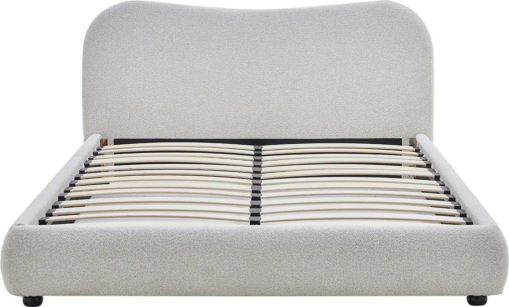 Bedframe Creme Stof Met Organisch Hoofdbord 160x200 Cm