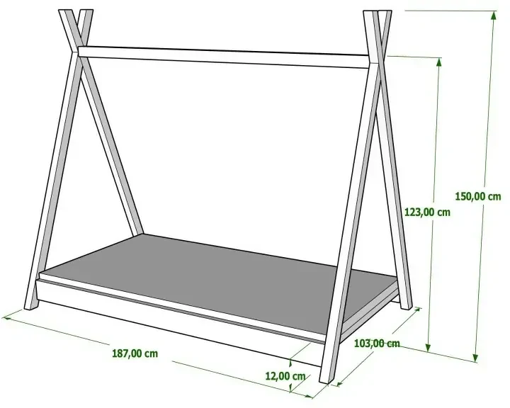Peuter Natuurlijk Eenpersoons hemelbed - Titus Tipi-stijl voor kinderen Kinderen Peuter Junior 5056231719933 Children's Beds Home, 180x90, Geen Childr