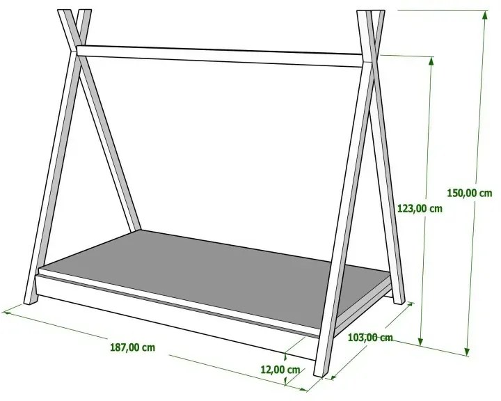 Peuter Roze Eenpersoons hemelbed - Titus Tipi-stijl voor kinderen Kinderen Peuter Junior 5059914021071 Children's Beds Home, 180x90, 12 cm latex met h