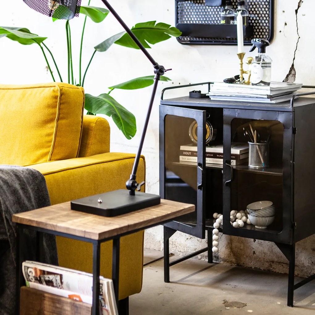 By-Boo Ventana Kleine Stalen Kast Met Glazen Deuren - 62x41x83.5cm.