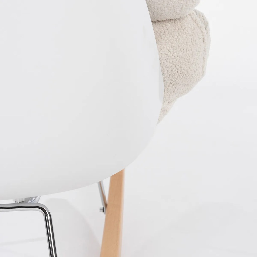 Schommelstoel Kunststof Met Beige Kussen