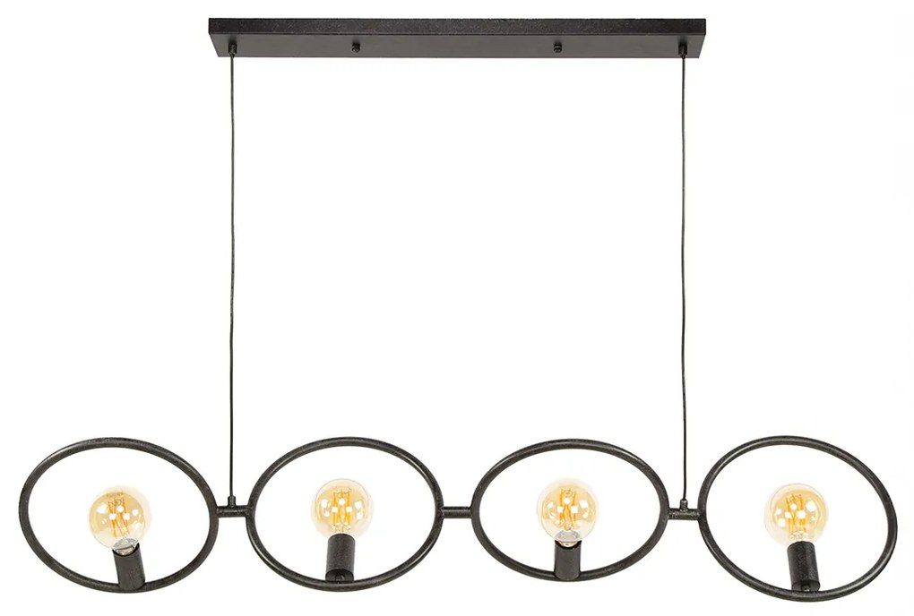 Hanglamp 4-lichts Zwart