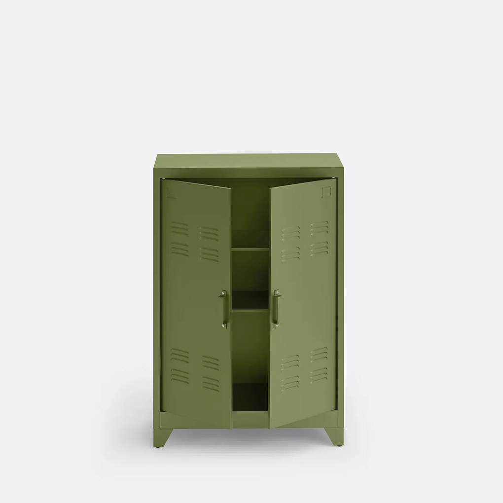 Lage kast in metaal, 2 deuren, Hiba