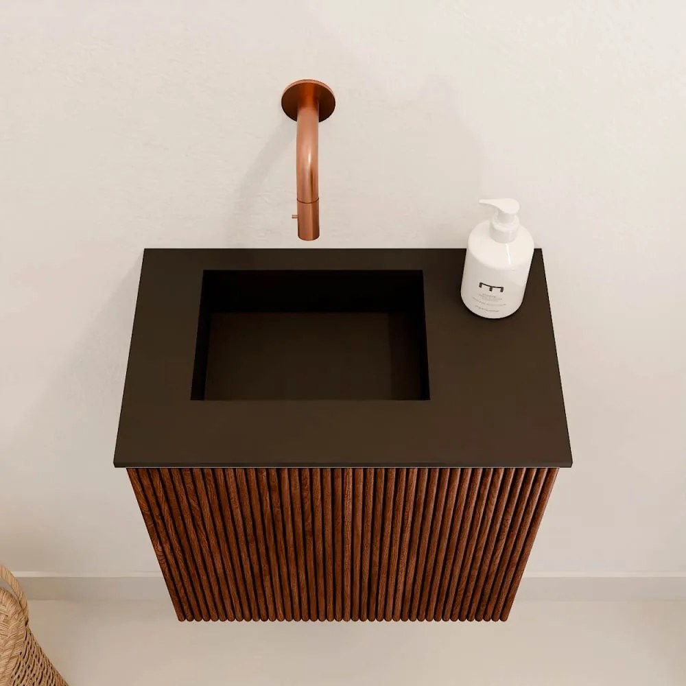 Mondiaz Joya 40cm toiletmeubel ruby met wastafel faye links zonder kraangat urban