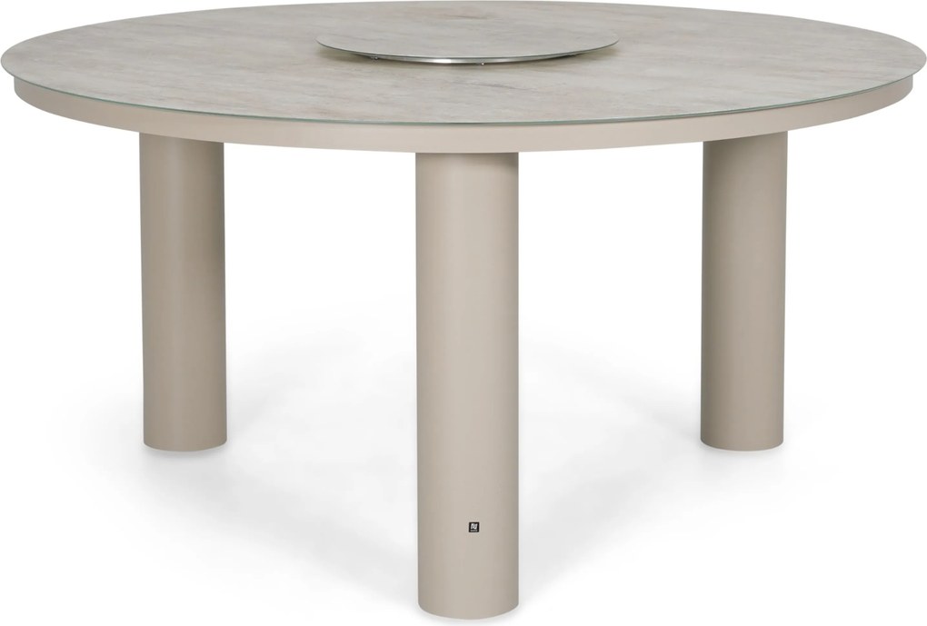 Dining Tuintafel rond 150 cm met lazy susan Zand/Beige Arancia